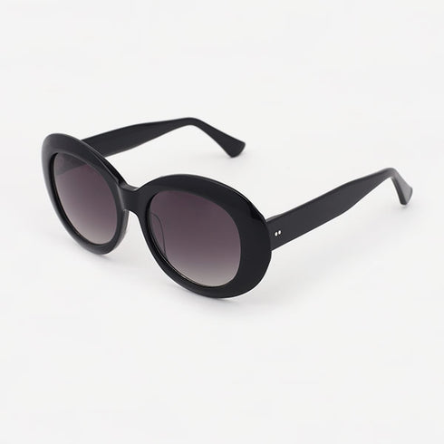 Cambered Round Acetate Unisex Sunglasses 21A8090